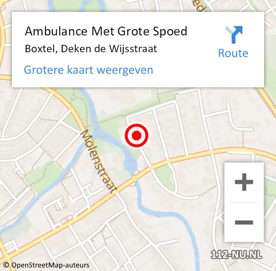 Locatie op kaart van de 112 melding: Ambulance Met Grote Spoed Naar Boxtel, Deken de Wijsstraat op 9 augustus 2014 20:19