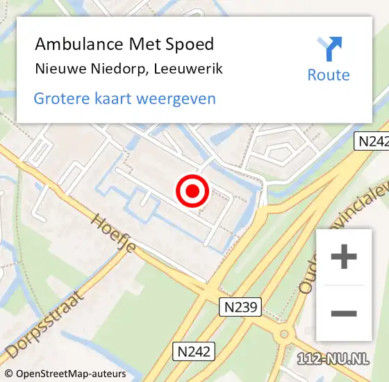 Locatie op kaart van de 112 melding: Ambulance Met Spoed Naar Nieuwe Niedorp, Leeuwerik op 26 december 2022 10:32