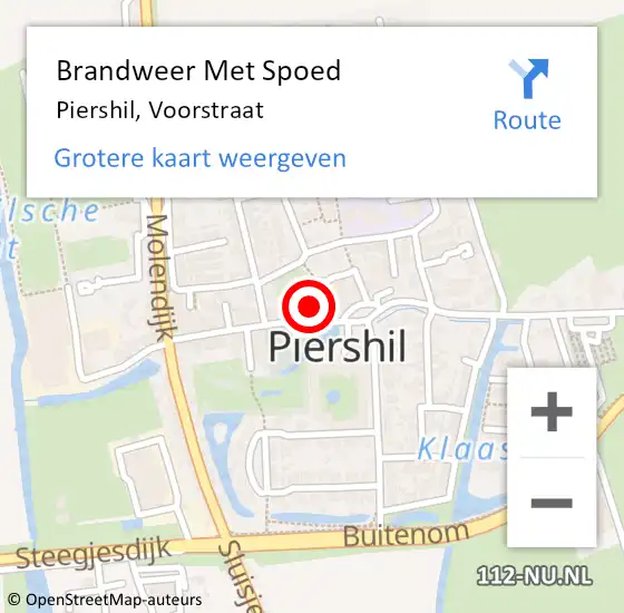 Locatie op kaart van de 112 melding: Brandweer Met Spoed Naar Piershil, Voorstraat op 26 december 2022 10:46