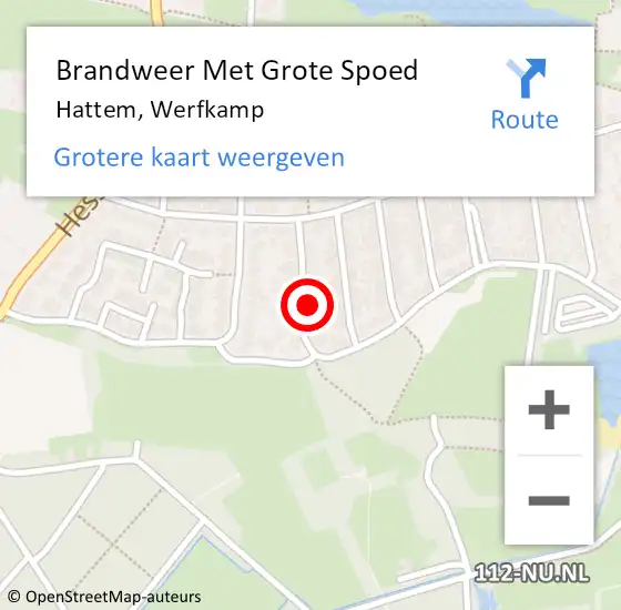 Locatie op kaart van de 112 melding: Brandweer Met Grote Spoed Naar Hattem, Werfkamp op 26 december 2022 11:02