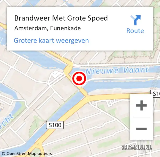 Locatie op kaart van de 112 melding: Brandweer Met Grote Spoed Naar Amsterdam, Funenkade op 26 december 2022 12:32