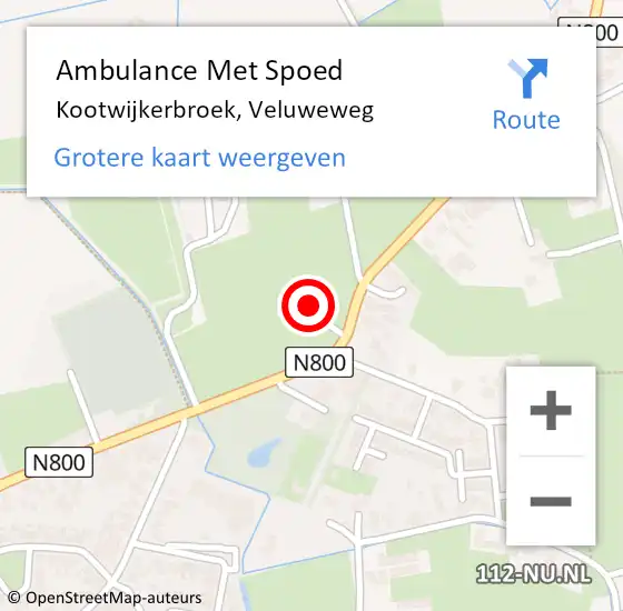 Locatie op kaart van de 112 melding: Ambulance Met Spoed Naar Kootwijkerbroek, Veluweweg op 26 december 2022 14:14