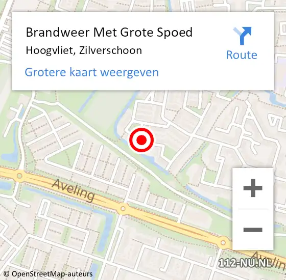 Locatie op kaart van de 112 melding: Brandweer Met Grote Spoed Naar Hoogvliet, Zilverschoon op 26 december 2022 14:44