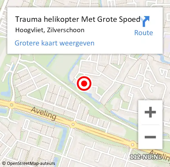 Locatie op kaart van de 112 melding: Trauma helikopter Met Grote Spoed Naar Hoogvliet, Zilverschoon op 26 december 2022 14:44