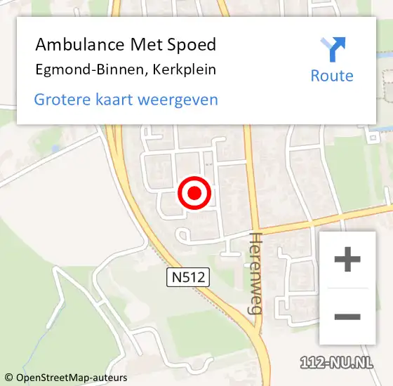 Locatie op kaart van de 112 melding: Ambulance Met Spoed Naar Egmond-Binnen, Kerkplein op 26 december 2022 15:46