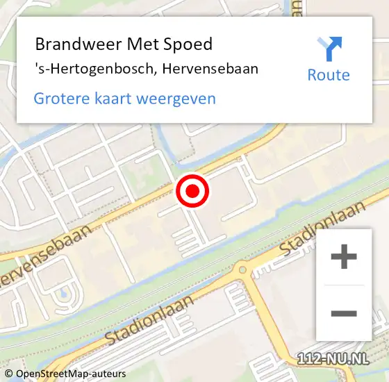 Locatie op kaart van de 112 melding: Brandweer Met Spoed Naar 's-Hertogenbosch, Hervensebaan op 26 december 2022 16:20