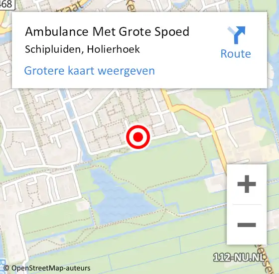 Locatie op kaart van de 112 melding: Ambulance Met Grote Spoed Naar Schipluiden, Holierhoek op 26 december 2022 16:43