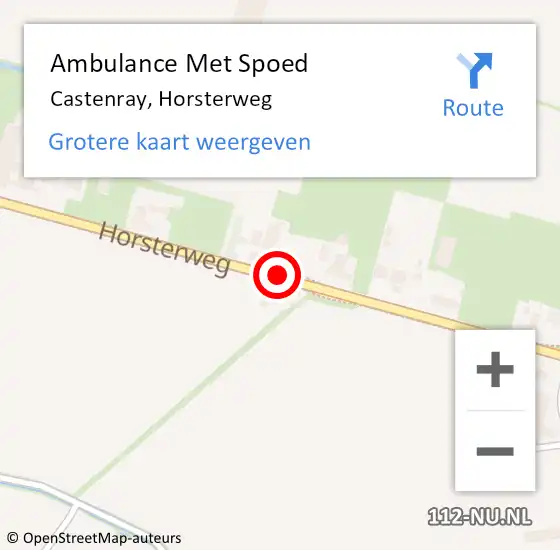 Locatie op kaart van de 112 melding: Ambulance Met Spoed Naar Castenray, Horsterweg op 9 augustus 2014 21:11