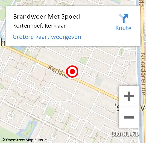 Locatie op kaart van de 112 melding: Brandweer Met Spoed Naar Kortenhoef, Kerklaan op 26 december 2022 17:33