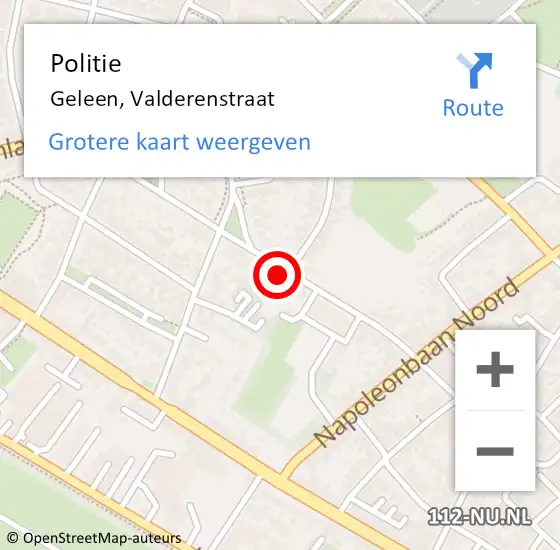 Locatie op kaart van de 112 melding: Politie Geleen, Valderenstraat op 26 december 2022 17:45