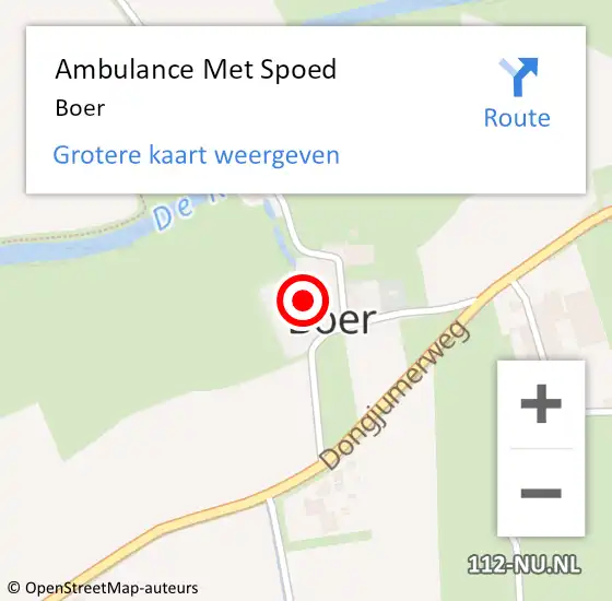 Locatie op kaart van de 112 melding: Ambulance Met Spoed Naar Boer op 26 december 2022 17:49