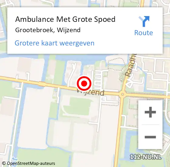 Locatie op kaart van de 112 melding: Ambulance Met Grote Spoed Naar Grootebroek, Wijzend op 26 december 2022 19:15