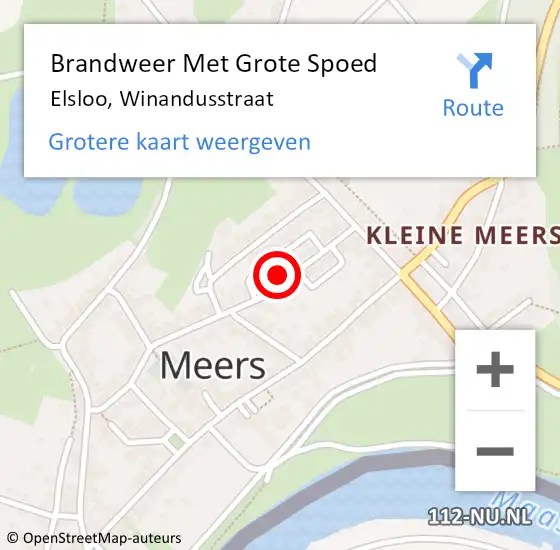 Locatie op kaart van de 112 melding: Brandweer Met Grote Spoed Naar Elsloo, Winandusstraat op 26 december 2022 19:59