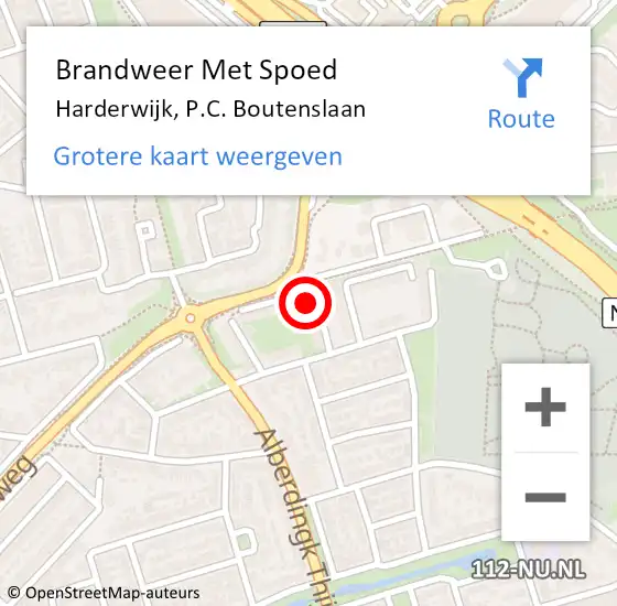 Locatie op kaart van de 112 melding: Brandweer Met Spoed Naar Harderwijk, P.C. Boutenslaan op 26 december 2022 21:09