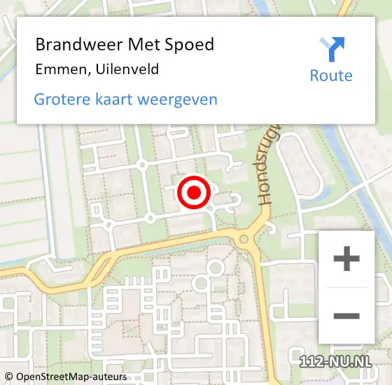 Locatie op kaart van de 112 melding: Brandweer Met Spoed Naar Emmen, Uilenveld op 26 december 2022 21:12