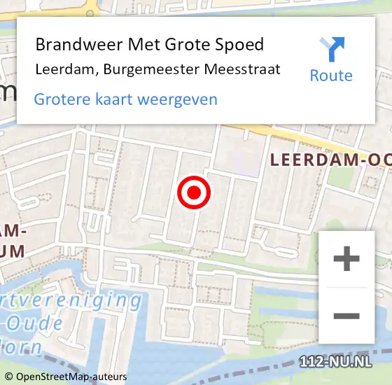 Locatie op kaart van de 112 melding: Brandweer Met Grote Spoed Naar Leerdam, Burgemeester Meesstraat op 26 december 2022 21:37