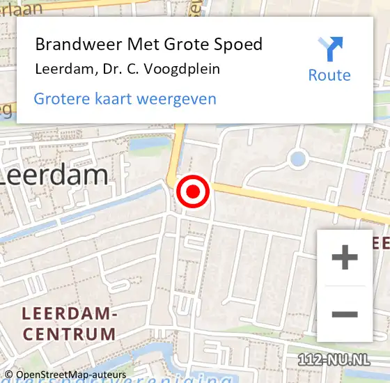 Locatie op kaart van de 112 melding: Brandweer Met Grote Spoed Naar Leerdam, Dr. C. Voogdplein op 26 december 2022 21:40