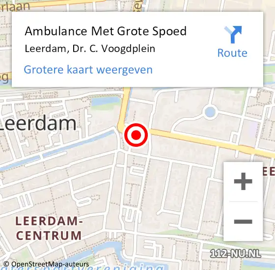 Locatie op kaart van de 112 melding: Ambulance Met Grote Spoed Naar Leerdam, Dr. C. Voogdplein op 26 december 2022 21:42