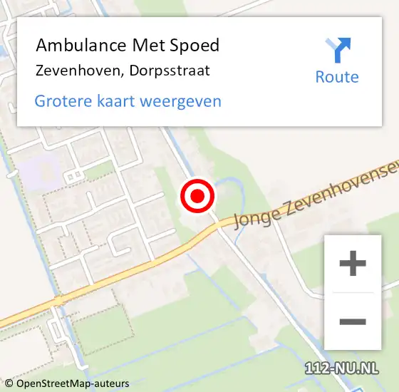 Locatie op kaart van de 112 melding: Ambulance Met Spoed Naar Zevenhoven, Dorpsstraat op 26 december 2022 21:47