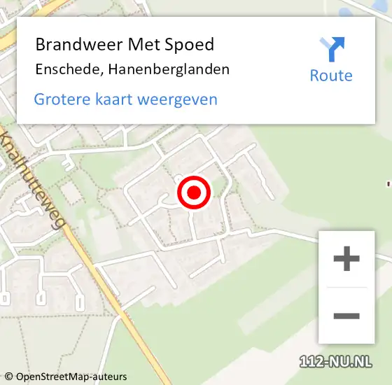 Locatie op kaart van de 112 melding: Brandweer Met Spoed Naar Enschede, Hanenberglanden op 26 december 2022 21:57