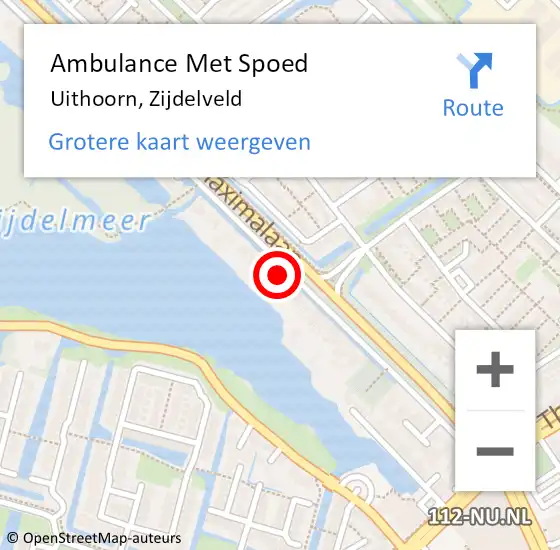 Locatie op kaart van de 112 melding: Ambulance Met Spoed Naar Uithoorn, Zijdelveld op 26 december 2022 23:17