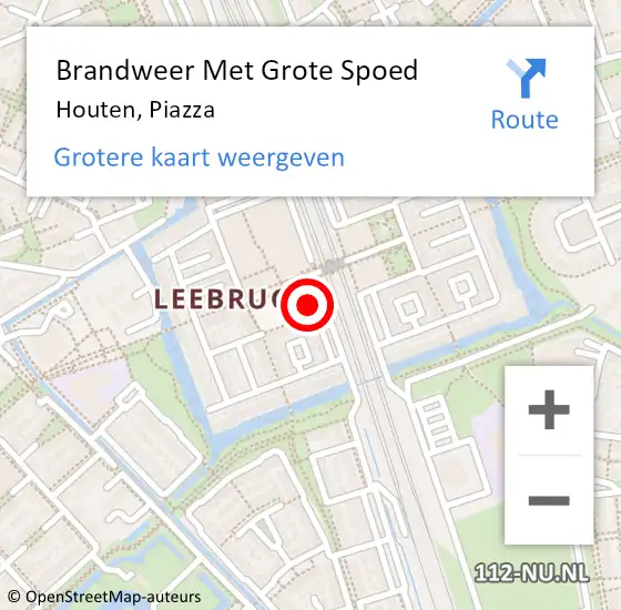 Locatie op kaart van de 112 melding: Brandweer Met Grote Spoed Naar Houten, Piazza op 27 december 2022 01:40