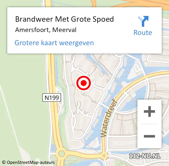 Locatie op kaart van de 112 melding: Brandweer Met Grote Spoed Naar Amersfoort, Meerval op 27 december 2022 01:43