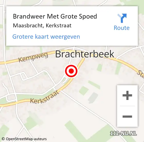 Locatie op kaart van de 112 melding: Brandweer Met Grote Spoed Naar Maasbracht, Kerkstraat op 27 december 2022 02:08