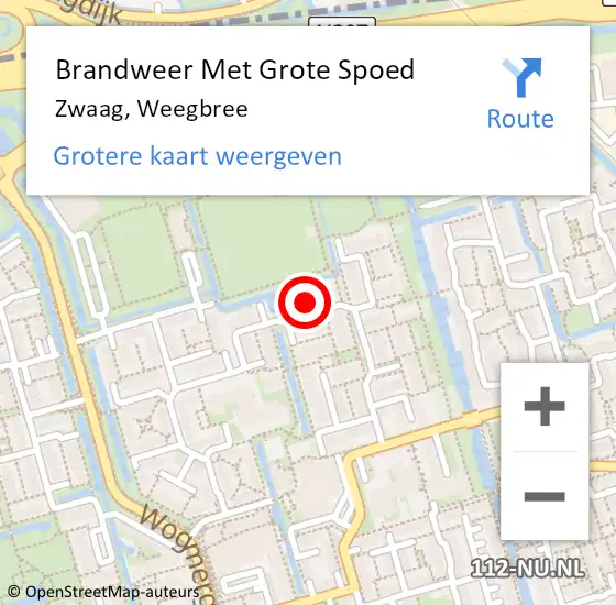 Locatie op kaart van de 112 melding: Brandweer Met Grote Spoed Naar Zwaag, Weegbree op 27 december 2022 02:24