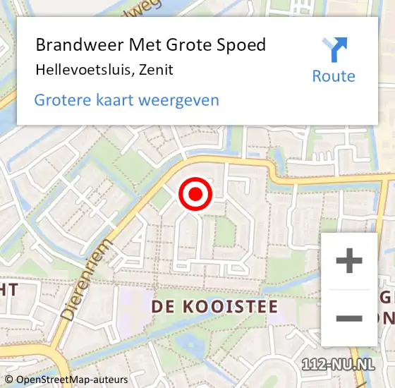 Locatie op kaart van de 112 melding: Brandweer Met Grote Spoed Naar Hellevoetsluis, Zenit op 27 december 2022 04:22