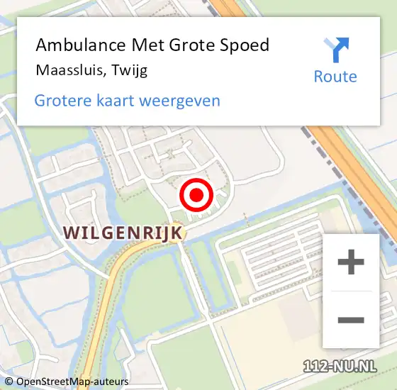 Locatie op kaart van de 112 melding: Ambulance Met Grote Spoed Naar Maassluis, Twijg op 27 december 2022 04:33