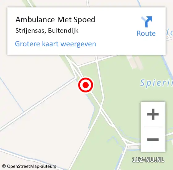 Locatie op kaart van de 112 melding: Ambulance Met Spoed Naar Strijensas, Buitendijk op 27 december 2022 05:10