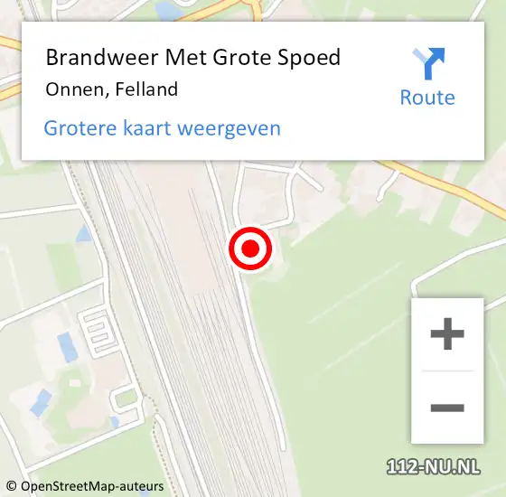 Locatie op kaart van de 112 melding: Brandweer Met Grote Spoed Naar Onnen, Felland op 27 december 2022 05:17