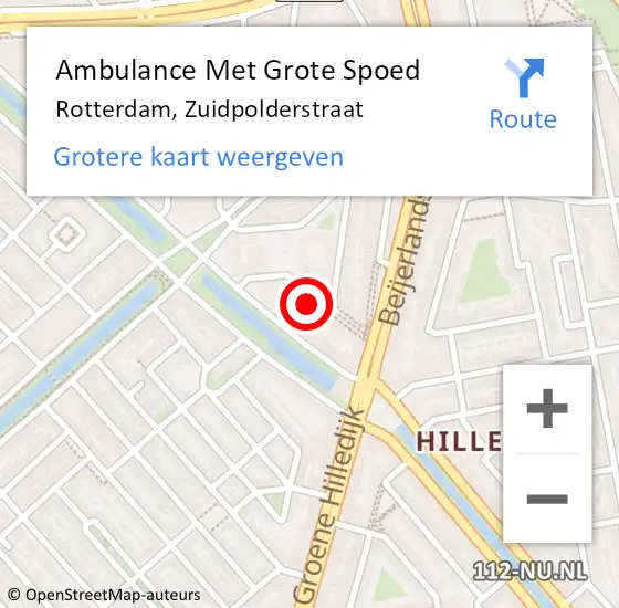 Locatie op kaart van de 112 melding: Ambulance Met Grote Spoed Naar Rotterdam, Zuidpolderstraat op 27 december 2022 08:36