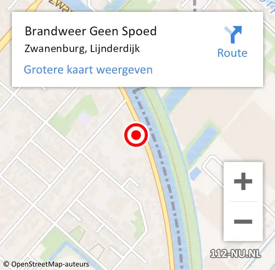 Locatie op kaart van de 112 melding: Brandweer Geen Spoed Naar Zwanenburg, Lijnderdijk op 27 december 2022 08:49