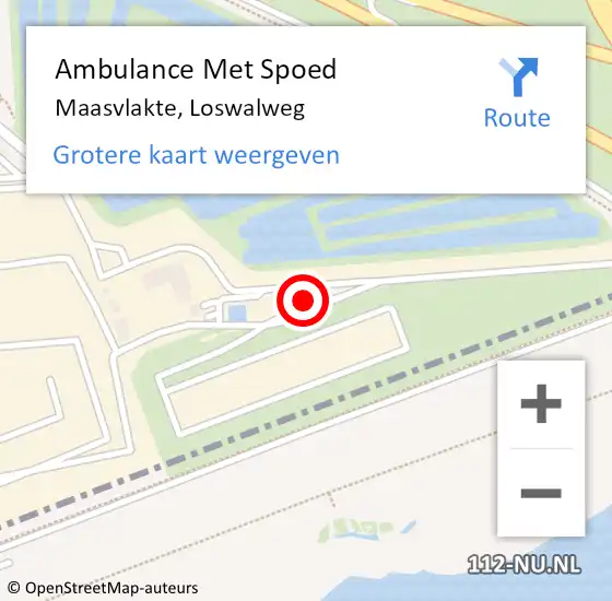 Locatie op kaart van de 112 melding: Ambulance Met Spoed Naar Maasvlakte, Loswalweg op 27 december 2022 09:14