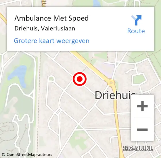 Locatie op kaart van de 112 melding: Ambulance Met Spoed Naar Driehuis, Valeriuslaan op 27 december 2022 09:24