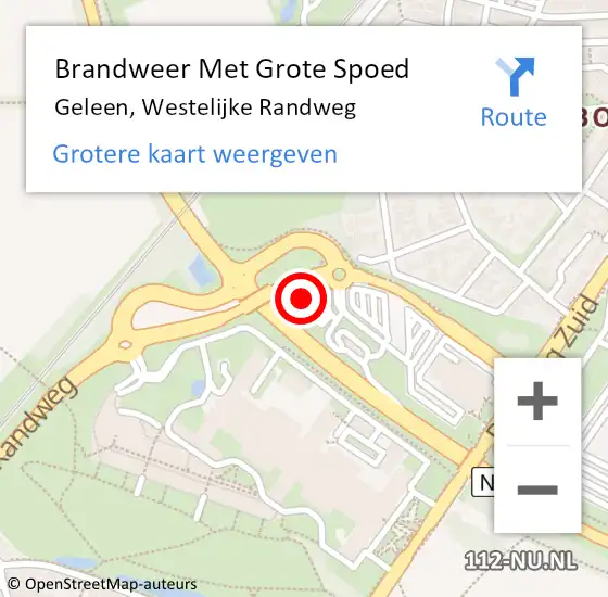 Locatie op kaart van de 112 melding: Brandweer Met Grote Spoed Naar Sittard, Westelijke Randweg op 27 december 2022 09:59