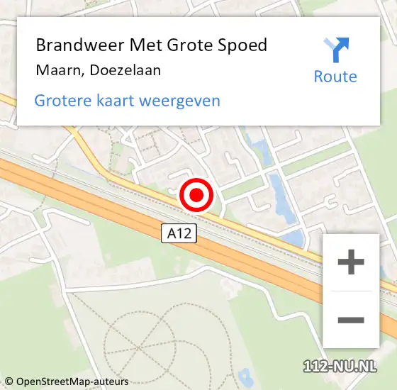 Locatie op kaart van de 112 melding: Brandweer Met Grote Spoed Naar Maarn, Doezelaan op 27 december 2022 11:03