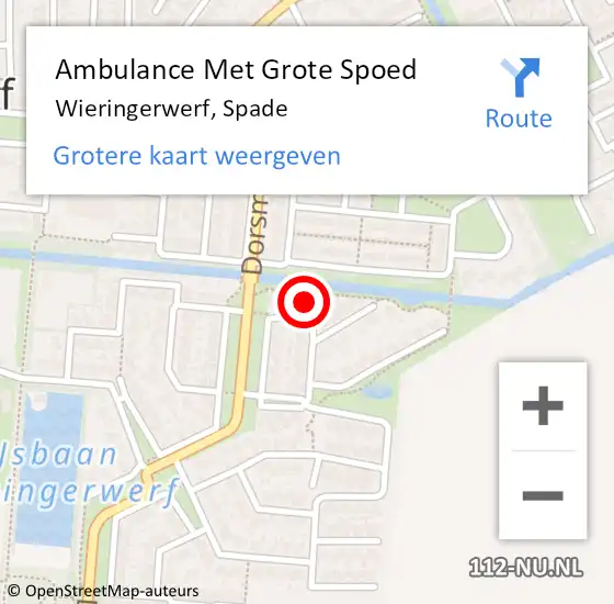 Locatie op kaart van de 112 melding: Ambulance Met Grote Spoed Naar Wieringerwerf, Spade op 27 december 2022 12:03