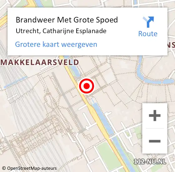 Locatie op kaart van de 112 melding: Brandweer Met Grote Spoed Naar Utrecht, Catharijne Esplanade op 27 december 2022 12:07