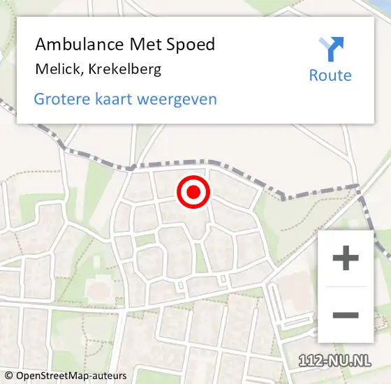 Locatie op kaart van de 112 melding: Ambulance Met Spoed Naar Melick, Krekelberg op 27 december 2022 12:23