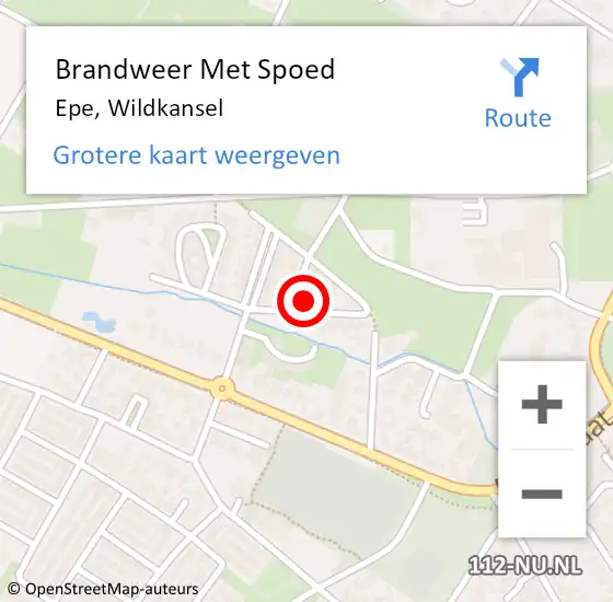 Locatie op kaart van de 112 melding: Brandweer Met Spoed Naar Epe, Wildkansel op 27 december 2022 13:27