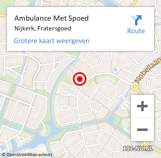 Locatie op kaart van de 112 melding: Ambulance Met Spoed Naar Nijkerk, Fratersgoed op 27 december 2022 13:41