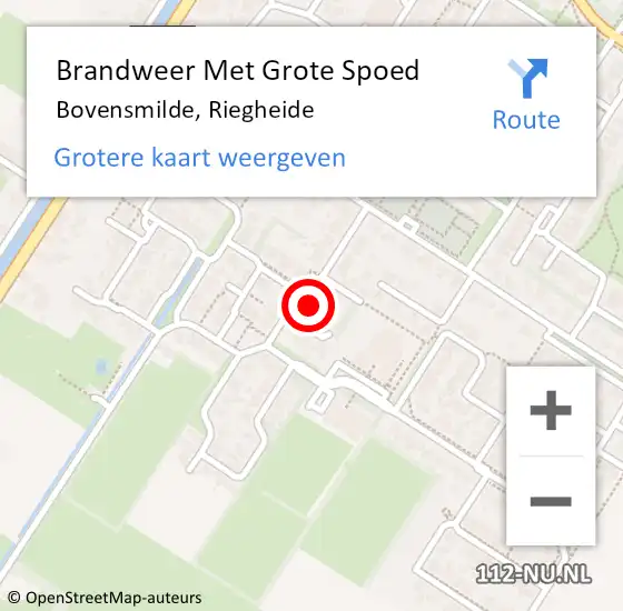 Locatie op kaart van de 112 melding: Brandweer Met Grote Spoed Naar Bovensmilde, Riegheide op 27 december 2022 13:46