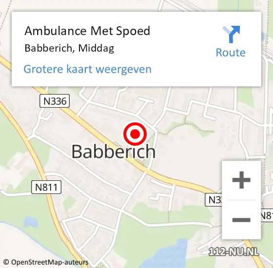 Locatie op kaart van de 112 melding: Ambulance Met Spoed Naar Babberich, Middag op 27 december 2022 13:55