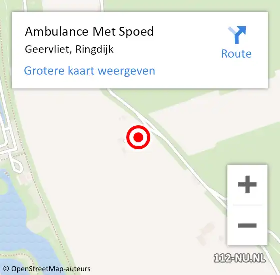 Locatie op kaart van de 112 melding: Ambulance Met Spoed Naar Geervliet, Ringdijk op 27 december 2022 13:57