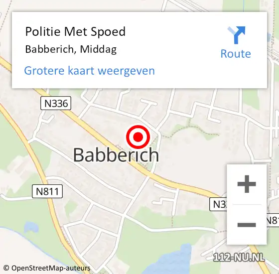 Locatie op kaart van de 112 melding: Politie Met Spoed Naar Babberich, Middag op 27 december 2022 14:01