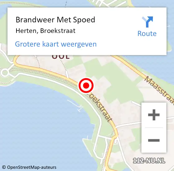 Locatie op kaart van de 112 melding: Brandweer Met Spoed Naar Herten, Broekstraat op 27 december 2022 14:18