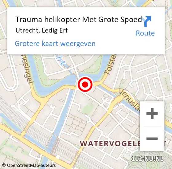 Locatie op kaart van de 112 melding: Trauma helikopter Met Grote Spoed Naar Utrecht, Ledig Erf op 27 december 2022 14:41